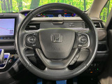 【純正革巻きステアリング】上質な革を使用することで、手にしっかり馴染みとても運転しやすいハンドルです♪