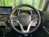 【純正革巻きステアリング】上質な革を使用することで、手にしっかり馴染みとても運転しやすいハンドルです♪
