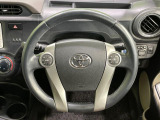 【純正革巻きステアリング】上質な革を使用することで、手にしっかり馴染みとても運転しやすいハンドルです♪