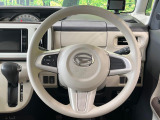 【純正革巻きステアリング】上質な革を使用することで、手にしっかり馴染みとても運転しやすいハンドルです♪