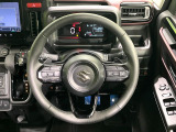 【純正革巻きステアリング】上質な革を使用することで、手にしっかり馴染みとても運転しやすいハンドルです♪