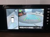 前後左右4つのカメラで、上から見たような映像をお届け、駐車時も安心、アラウンドビューモニター付(肉眼では確認し辛い左前の映像に切り替えることも可能です)。
