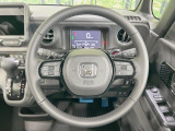 【純正革巻きステアリング】上質な革を使用することで、手にしっかり馴染みとても運転しやすいハンドルです♪