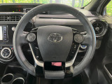 【純正革巻きステアリング】上質な革を使用することで、手にしっかり馴染みとても運転しやすいハンドルです♪