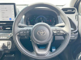 【純正革巻きステアリング】上質な革を使用することで、手にしっかり馴染みとても運転しやすいハンドルです♪
