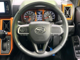 【純正革巻きステアリング】上質な革を使用することで、手にしっかり馴染みとても運転しやすいハンドルです♪