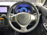 【純正革巻きステアリング】上質な革を使用することで、手にしっかり馴染みとても運転しやすいハンドルです♪