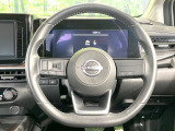 【純正革巻きステアリング】上質な革を使用することで、手にしっかり馴染みとても運転しやすいハンドルです♪