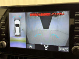 パノラミックビューモニターを装備。駐車場や交差点でクルマを真上から見るように周囲を確認できます。機能の詳細は販売店スタッフまでおたずねください。