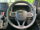 【純正革巻きステアリング】上質な革を使用することで、手にしっかり馴染みとても運転しやすいハンドルです♪