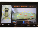 ハンドル操作にあわせてガイドラインが変化するバックガイドモニター搭載。全方位、フロント、左右側面モニターも搭載しているので、周囲の状況を確認しながら駐車出来ます。慣れない場所でも心強いですよ。