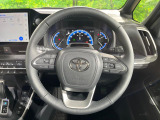 【純正革巻きステアリング】上質な革を使用することで、手にしっかり馴染みとても運転しやすいハンドルです♪