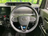 【純正革巻きステアリング】上質な革を使用することで、手にしっかり馴染みとても運転しやすいハンドルです♪