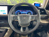 【純正革巻きステアリング】上質な革を使用することで、手にしっかり馴染みとても運転しやすいハンドルです♪