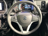 【純正革巻きステアリング】上質な革を使用することで、手にしっかり馴染みとても運転しやすいハンドルです♪