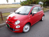 『フィアット500C ツインエア ラウンジ』正規ディーラー車 後期 電動アイボリーキャンバストップ 純正タッチスクリーン/BT/AUX/USB アイボリーレザー調シート 14AW&ホワイトリボンタイヤ 全国対応2年保証付帯可能