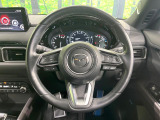 【純正革巻きステアリング】上質な革を使用することで、手にしっかり馴染みとても運転しやすいハンドルです♪