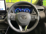 【純正革巻きステアリング】上質な革を使用することで、手にしっかり馴染みとても運転しやすいハンドルです♪