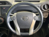 【純正革巻きステアリング】上質な革を使用することで、手にしっかり馴染みとても運転しやすいハンドルです♪