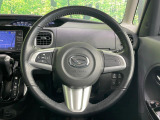 【純正革巻きステアリング】上質な革を使用することで、手にしっかり馴染みとても運転しやすいハンドルです♪