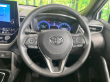 【純正革巻きステアリング】上質な革を使用することで、手にしっかり馴染みとても運転しやすいハンドルです♪