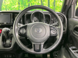 【純正革巻きステアリング】上質な革を使用することで、手にしっかり馴染みとても運転しやすいハンドルです♪