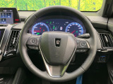 【純正革巻きステアリング】上質な革を使用することで、手にしっかり馴染みとても運転しやすいハンドルです♪