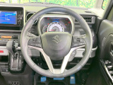 【純正革巻きステアリング】上質な革を使用することで、手にしっかり馴染みとても運転しやすいハンドルです♪