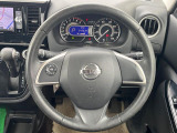 【純正革巻きステアリング】上質な革を使用することで、手にしっかり馴染みとても運転しやすいハンドルです♪