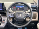 【純正革巻きステアリング】上質な革を使用することで、手にしっかり馴染みとても運転しやすいハンドルです♪