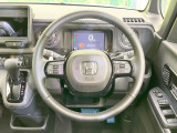 【純正革巻きステアリング】上質な革を使用することで、手にしっかり馴染みとても運転しやすいハンドルです♪