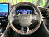 【純正革巻きステアリング】上質な革を使用することで、手にしっかり馴染みとても運転しやすいハンドルです♪