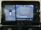 ギアを『R』に入れるとナビ画面に、まるで雲の上から覗いているような映像が映り、駐車をサポートしてくれます。