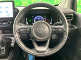 【純正革巻きステアリング】上質な革を使用することで、手にしっかり馴染みとても運転しやすいハンドルです♪