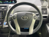 【純正革巻きステアリング】上質な革を使用することで、手にしっかり馴染みとても運転しやすいハンドルです♪