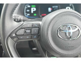 ステアリングスイッチ付き。前方から目を離すことなく操作することが可能です。