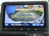 リアワイドカメラシステム!従来の視野に加えて、後方側方を約180&deg;まで見えるワイドビューと、後方を真上から見たような視野で駐車時などに便利なトップダウンビューの3つの視野があります!