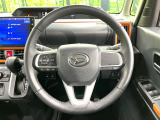 【純正革巻きステアリング】上質な革を使用することで、手にしっかり馴染みとても運転しやすいハンドルです♪