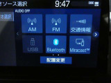 【Bluetooth機能付き】・・・ハンズフリー機能とスマートフォンにインストール済の音楽を聴くことができます。