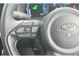 ステアリングスイッチ付き。前方から目を離すことなく操作することが可能です。
