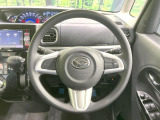 【純正革巻きステアリング】上質な革を使用することで、手にしっかり馴染みとても運転しやすいハンドルです♪