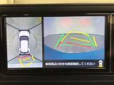 【パノラミックビューモニター】クルマの前後左右に搭載したカメラから取り込んだ画像を合成し、車両を上から見たような画像をディスプレイに表示します。