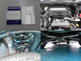 新車整備手帳、取扱説明書等もしっかり残っています!4WDで気になるエンジンルームや足回り、下回りの錆や腐りも少なく良好な状態です!当店にて車検時には下回りは洗浄&錆止め塗装を施工してお届けいたします!