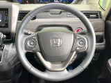 【純正革巻きステアリング】上質な革を使用することで、手にしっかり馴染みとても運転しやすいハンドルです♪