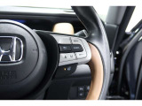 Hondaセンシングの機能のひとつ、アダプティブクルーズコントロール付!アクセルから足を離しても設定したスピードと前車との車間を保ち走行してくれます!車線維持もアシスト☆高速道路で疲労軽減ですね☆