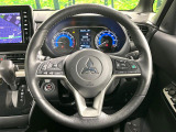 【純正革巻きステアリング】上質な革を使用することで、手にしっかり馴染みとても運転しやすいハンドルです♪