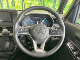 【純正革巻きステアリング】上質な革を使用することで、手にしっかり馴染みとても運転しやすいハンドルです♪
