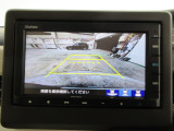 バックカメラの画像です。ガイドラインがスムースな車庫入れをサポートいたします。車庫入れの安心感がアップしますね。
