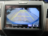 バックカメラの画像です。ガイドラインがスムースな車庫入れをサポートいたします。車庫入れの安心感がアップしますね。