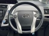 【純正革巻きステアリング】上質な革を使用することで、手にしっかり馴染みとても運転しやすいハンドルです♪